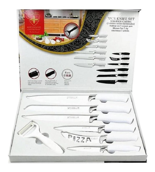 Set De 7 Cuchillos Blanco